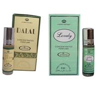 Lovely & Dalal Olio profumato concentrato, confezione da 2, lunga durata, senza alcol, per uomini e donne, 6 ml per roll-on