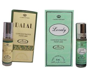 Lovely & Dalal Olio profumato concentrato, confezione da 2, lunga durata, senza alcol, per uomini e donne, 6 ml per roll-on