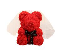 Lovely Foam Rose Teddy Bear with Box And Light Valentine's Day Birthday Party Gift-25cm