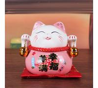 Lovely Fortune Cat Piggy Bank Animal Sculpture Ornaments Crafts for Office