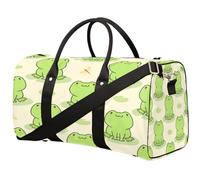 Lovely Frogs Borsone da viaggio con rana dei cartoni animati, borsa da palestra pieghevole, borsa da viaggio per la notte, borsa da viaggio per donne e uomini, Belle rane, 17.4(L) x 8.3(W) x 9.5(H)