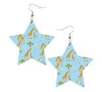 Lovely Giraffe Family Orecchini In Pelle Divertenti Orecchini Penzolare Orecchino In Pelle Per Decorazioni Cosplay Carnevale