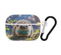 Lovely Hedgehog - Custodia protettiva antiurto per Airpods Pro, con moschettone e clip, anti-caduta, per Airpods Pro di seconda generazione, colore: bianco