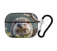 Lovely Hedgehog - Custodia protettiva antiurto per Airpods Pro, con moschettone e clip, anti-caduta, per Airpods Pro di seconda generazione, colore: nero