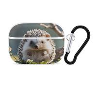 Lovely Hedgehog - Custodia protettiva antiurto per Airpods Pro, con moschettone e clip, anti-caduta, per Airpods Pro di seconda generazione, colore: bianco