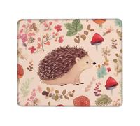 Lovely Hedgehog - Tappetino per mouse quadrato con bordi cuciti, con base antiscivolo, tappetino per mouse da gioco, grande, lavabile, per casa e ufficio, 25,4 x 30,5 cm