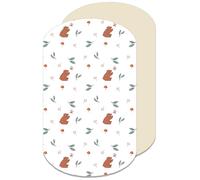 Lovely Hippo Cododo Lenzuolo Sotto con Angoli Compatibile Next2Me Bambino Forza 100% Cotone per Neonati Ragazzi Ragazze (Orsetto 60x80 cm)