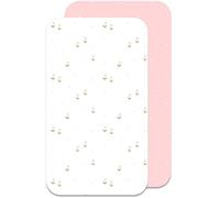 Lovely Hippo Cododo Lenzuolo Sotto con Angoli Compatibile Next2Me Bambino Forza 100% Cotone per Neonati Ragazzi Ragazze (Fiori Rosa 55x90cm)