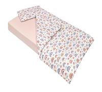 Lovely Hippo Lenzuola 80 x 160 cm con angoli + Copripiumino 120x170 cm + Federa per Cuscino per bambini (Arcobaleno, Letto 80x160cm - Set 3 pezzi)