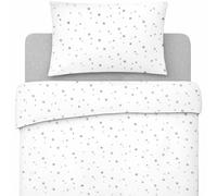 Lovely Hippo Lenzuola 80 x 160 cm con angoli + Copripiumino 120x170 cm + Federa per Cuscino per bambini (Costellazione Grigia, Letto 80x160cm - Set 3 pezzi)