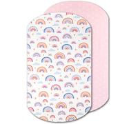 Lovely Hippo Lenzuola Next to Me 2PZ - 2 Lenzuola con Angoli 100% Cotone (60 x 80 cm, Arcobaleno)