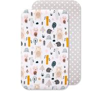 Lovely Hippo Lenzuola Next to Me 2PZ - 2 Lenzuola con Angoli 100% Cotone (83 x 50 cm, Animali Foresta)