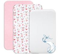 Lovely Hippo Lenzuola Next to Me 3PZ - 2 Lenzuola Cotone + 1 Coprimaterasso Assorbente Materasso Next to me (Ballerina Rosa, 83 x 50 cm)