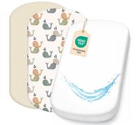 Lovely Hippo Lenzuolo con angoli Cododo + 1 coprimaterasso compatibile Iora - Lenzuolo con angoli in cotone 100%, coprimaterasso impermeabile 100% (balene, 60 x 80 cm)