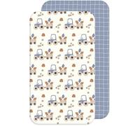 Lovely Hippo Lenzuolo con angoli compatibile con Next2Me, Kinderkraft, 100% cotone, per neonati, ragazzi, ragazze (trattore, 50 x 83 cm)