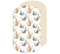 Lovely Hippo - Set di 2 Lenzuola con angoli elasticizzati per bambini, 100% cotone, 2 x 60 x 80 cm - Compatibile con Iora, Sleep Mini (60 x 80 cm)