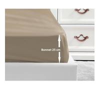 LOVELY HOME Drap Housse 100% cotone 140x190x25 cm beige
