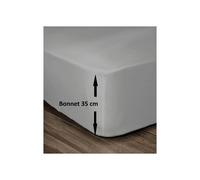 LOVELY HOME Coprimaterasso 100% Cotone 160x200cm - Bonnet 35cm - Grigio chiaro