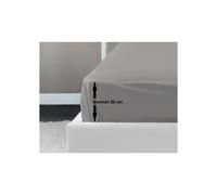 LOVELY HOME Coprimaterasso 100% cotone 160x200x30 cm grigio chiaro