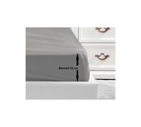 LOVELY HOME Coprimaterasso 100% cotone 90x190x25 cm grigio chiaro