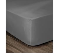 LOVELY HOME Lenzuolo con angoli 100% cotone 180x200cm - Berretto 35cm - Grigio scuro