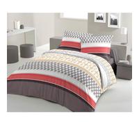 LOVELY HOME Parure da letto in cotone Boogie, corallo, 220 x 240 cm