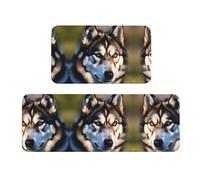 Lovely Husky - Set di 2 tappeti da cucina antiscivolo, per casa, ufficio, lavanderia