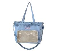 Lovely Itabag for Pin Display Large Capacity Shoulder Bag Fashion Handbag Commuting Ruched Lace Bows Crossbody Clear Shoulder Ruched Lace Messenger Ita Lovely Crossbody