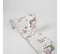 Lovely Kids Bordi Adesivi Per Pareti Magic Princess 5.00 m x 0.155 m Rosa Grigio Bianco Prodotto in Germania da A.S. Création 403755