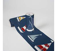 Lovely Kids Bordi Adesivi Per Pareti Sailor Friends 5.00 m x 0.155 m Blu Rosso Giallo Prodotto in Germania da A.S. Création 403757