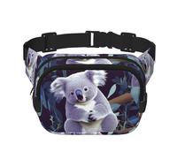 Lovely Koala Marsupio da donna, impermeabile, regolabile, marsupio alla moda, casual, a tracolla, per corsa, allenamento, escursionismo, viaggi, nero, taglia unica, Nero , Taglia unica