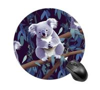 Lovely Koala Tappetino per mouse per computer, tappetino rotondo per mouse da gioco con base in gomma antiscivolo, tappetino per mouse impermeabile per laptop, ufficio e casa, 20 x 20 cm