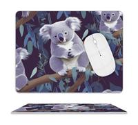 Lovely Koala - Tappetino per mouse ultra sottile, in pelle, con superficie liscia impermeabile, antiscivolo, per giochi, ufficio e casa, 25,4 x 20,3 cm
