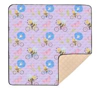 Lovely Morning Glory - Tappetino da gioco per bambini, morbido, spesso, con api, per interni ed esterni, lavabile, pieghevole, per bambini, 127 cm x