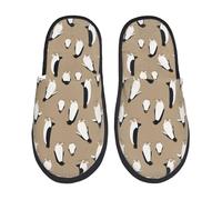 Lovely Penguin Donna Uomo Slippers Peluche Pantofole Antiscivolo Ciabatte Per Interno Invernali Camera Da Letto M
