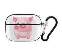 Lovely Pig - Custodia protettiva per AirPods Pro con anello portachiavi, custodia protettiva rigida in policarbonato per AirPods Pro di seconda generazione, per donne e uomini, facile da aprire