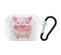 Lovely Pig - Custodia protettiva per AirPods Pro con anello portachiavi, custodia protettiva rigida in policarbonato per AirPods Pro di seconda generazione, per donne e uomini, facile da aprire