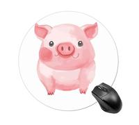 Lovely Pig - Tappetino per mouse rotondo, scorrevole, per gaming, ad alta densità, portatile, comodo, per scrivania, casa, ufficio, 19 x 20 cm