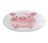 Lovely Pig Tappeto rotondo morbido assorbente tappetino da bagno ingresso antiscivolo tappeto fattoria anteriore posteriore zerbino 60 x 60 cm per camera da letto soggiorno casa decorativo