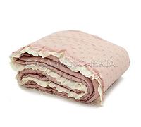 Lovely Shabby Copriletto Trapuntato con Volant Rochelle-Rosa Cipria-Singolo