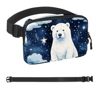 Lovely Starry Sky Polar Bear-1660 - Marsupio a tracolla per uomini e donne, borsa da cintura per viaggi, casual, passeggiate, corsa, escursionismo, ciclismo, multicolore, 4 x 23 x 15 cm, Multicolore,