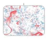 Lovely Wind Cherry Blossom Goldfish Tappetino riutilizzabile per asciugare i piatti 18x24 rettangolare grande lavastoviglie asciugatura opaco decorativo per la casa essenziale