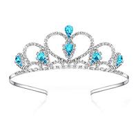 Lovelyshop Blue Gems Strass Diadema per Little Kid Big Kid Prom Compleanno Principessa Corona