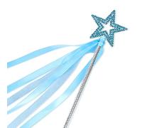 Lovelyshop Cristallo Metallo Stella Fata principi Bacchetta con Nastro per Ragazze Halloween Festa di Compleanno-Blu