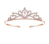 Lovelyshop Handmade Strass Waterdrop Tiara per Matrimonio Ballo di Fine Anno Compleanno Pageant - Oro Rosa