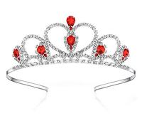 Lovelyshop Red Gems Strass Diadema per Little Kid Big Kid Prom Compleanno Principessa Corona