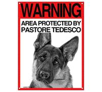 Lovelytiles Pastore Tedesco Targa ATTENTI al Cane Cartello Warning Area Protected BY