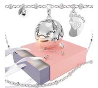 LOVEMYCOCCA Chiama Angeli Gravidanza, Collana Donna Gravidanza con Charm Piedino Nuovo Design per le Future Mamme, Richiamo degli Angeli, Novità (Bianco)