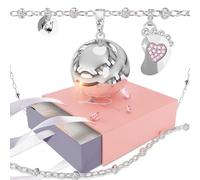 LOVEMYCOCCA Chiama Angeli Gravidanza, Collana Donna Gravidanza con Charm Piedino Nuovo Design per le Future Mamme, Richiamo degli Angeli, Novità (Rosa)