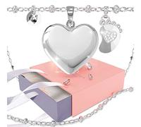 LOVEMYCOCCA Collana Chiama Angeli Gravidanza Cuore con Piedino, il Richiamo degli Angeli è Ottimo per Idee Regalo Amica Speciale